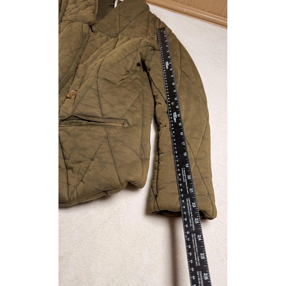 Free People Quilted Puffer Jacket Olive Green Double Breasted Oversized XS - Picture 14 of 15